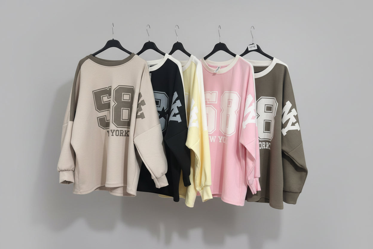 New York Number Sweater Top