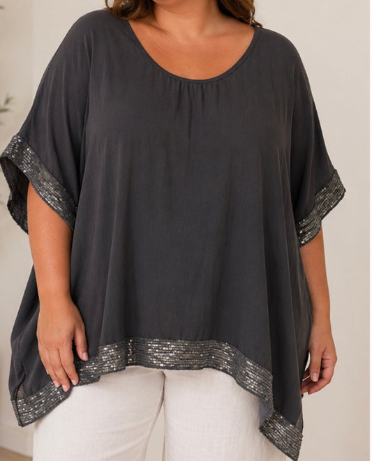 Glam the Sequin edged top