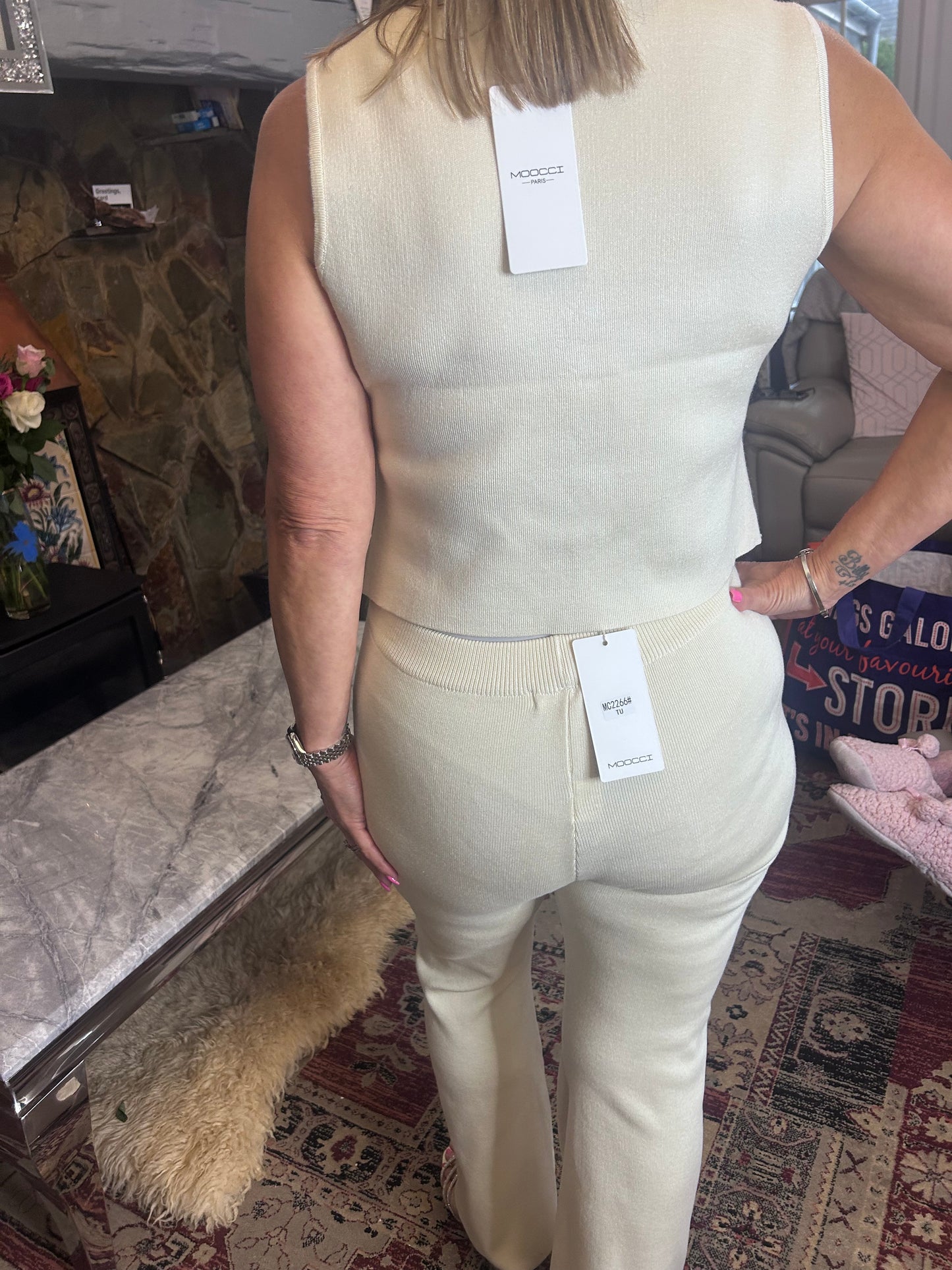 Ribbed button waistcoat suit
