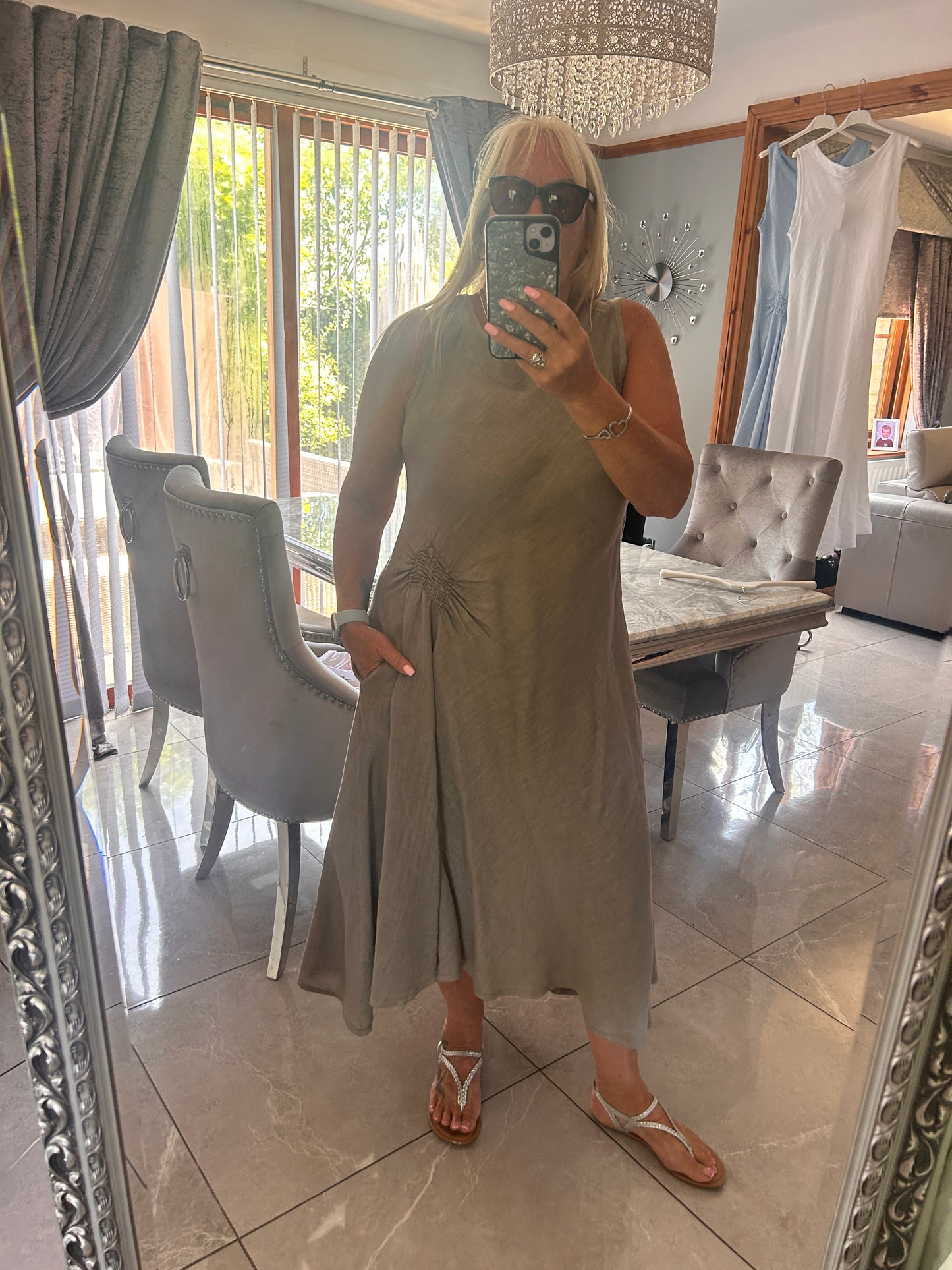 Zia asymmetrical linen dress