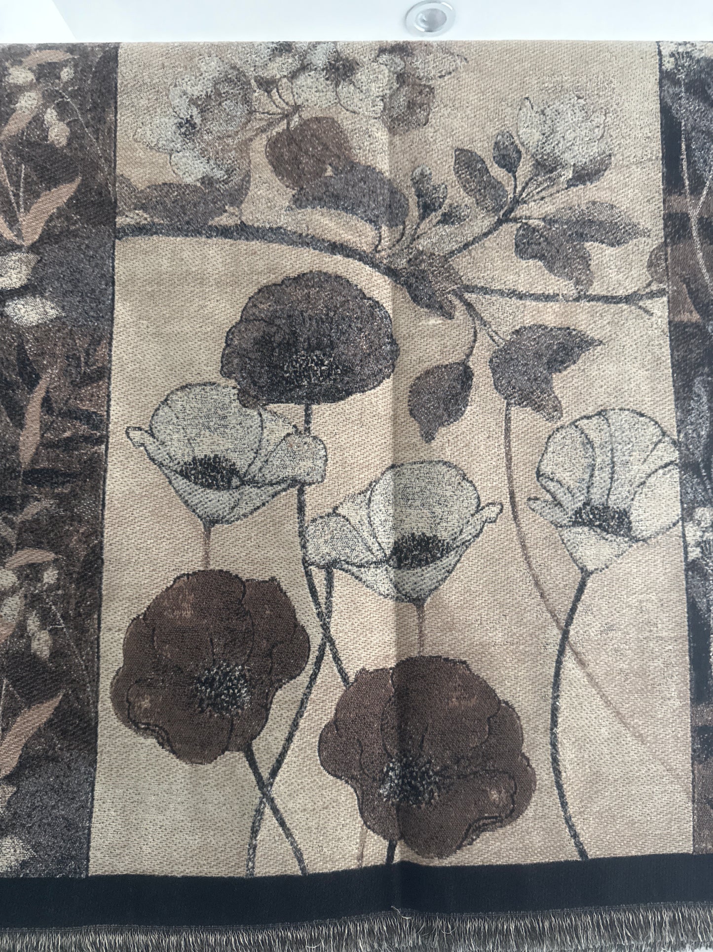 Poppy flower design scarf
