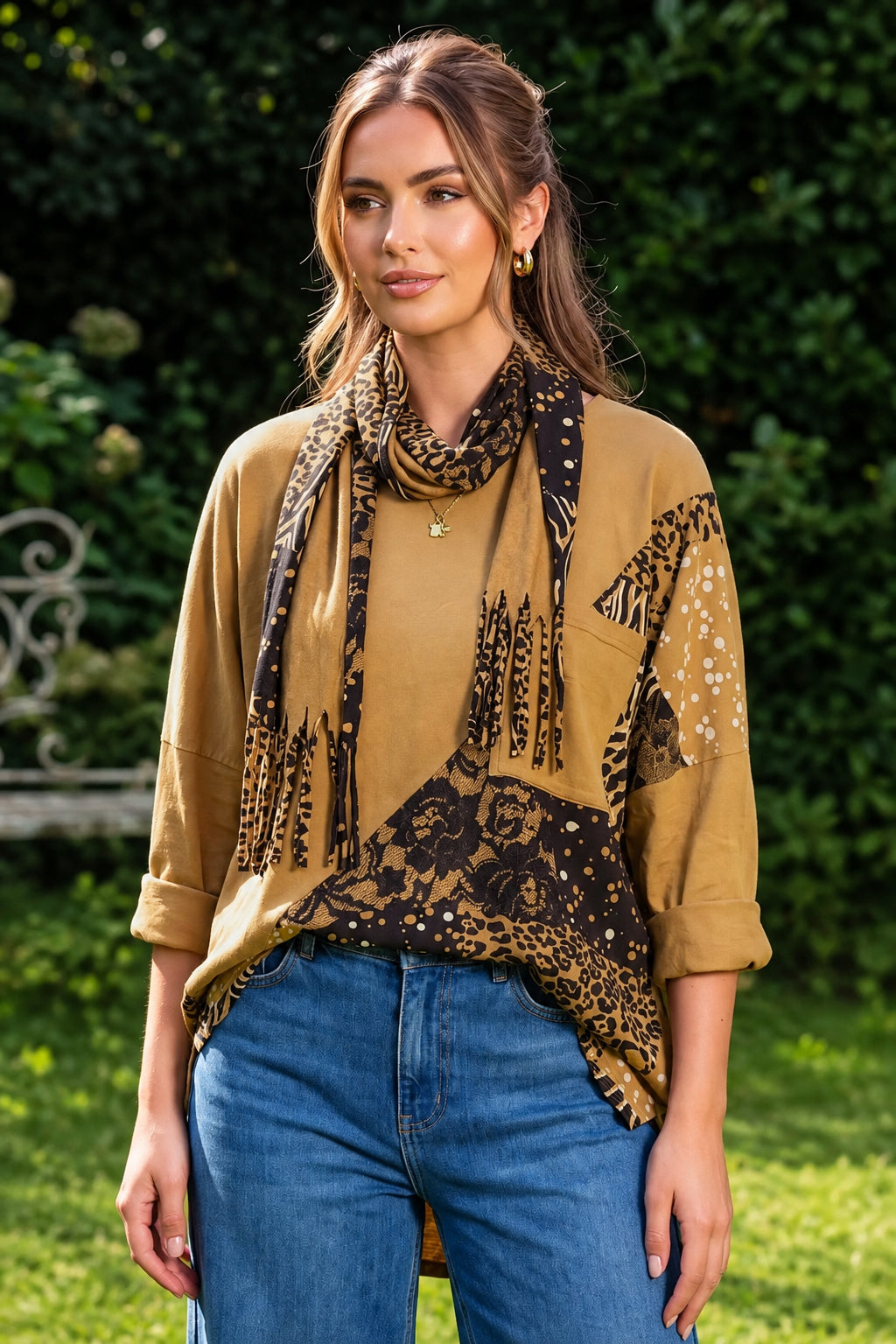 Tilly Animal Patchwork Scarf Top