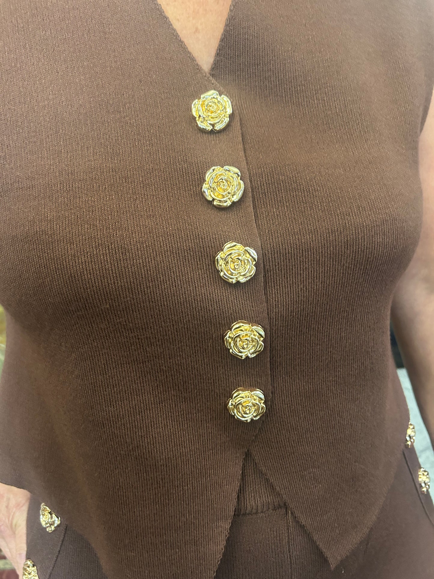 Ribbed button waistcoat suit