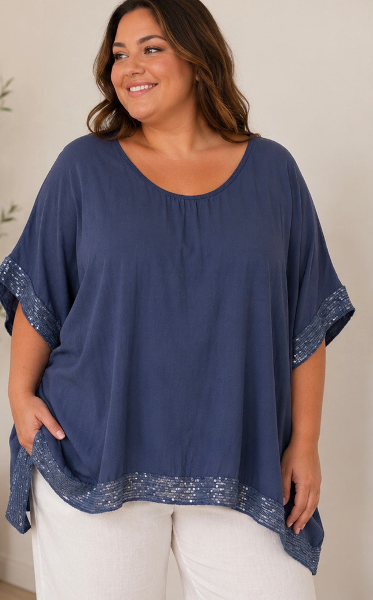Glam the Sequin edged top