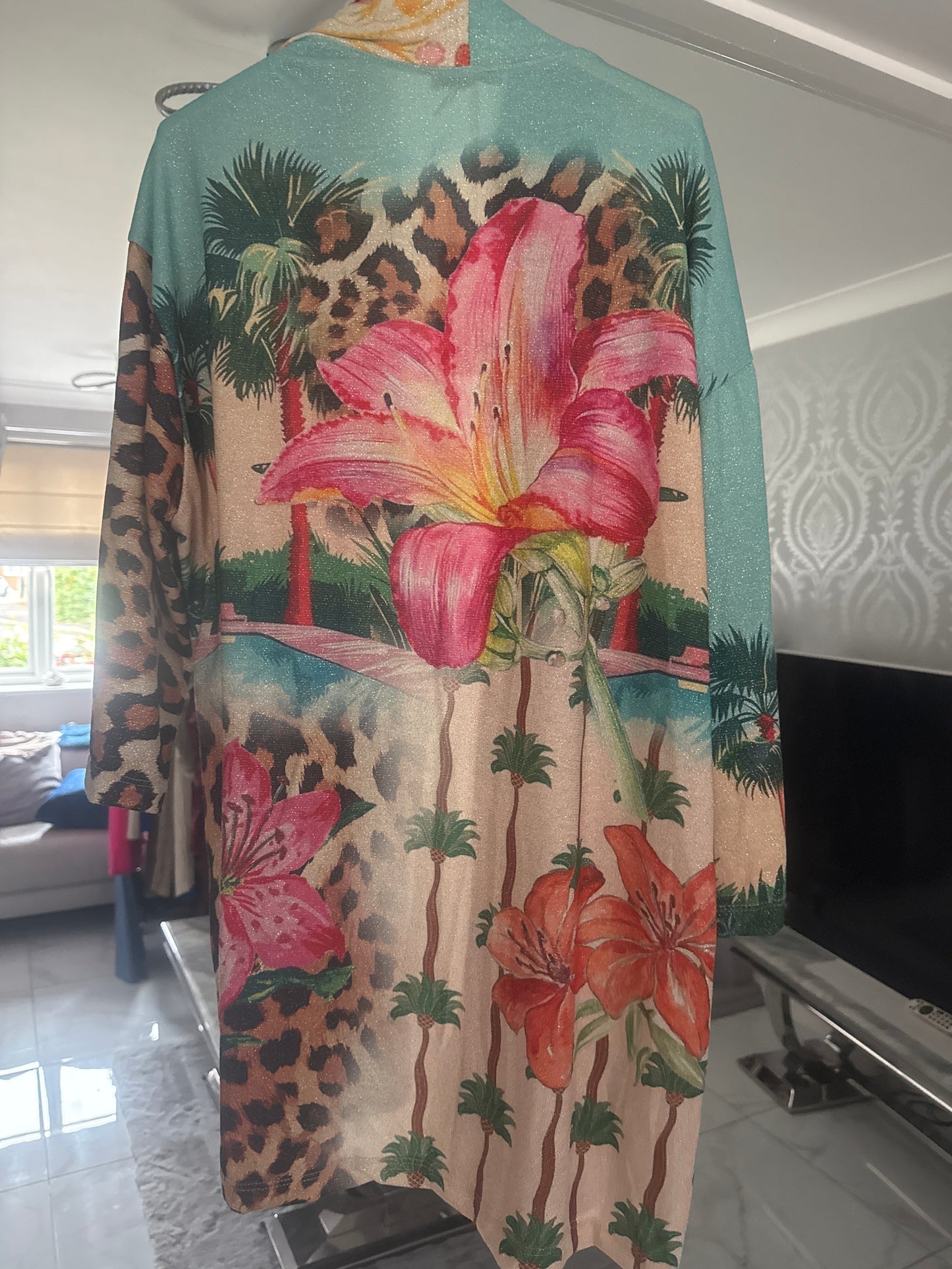 Flower back open jacket