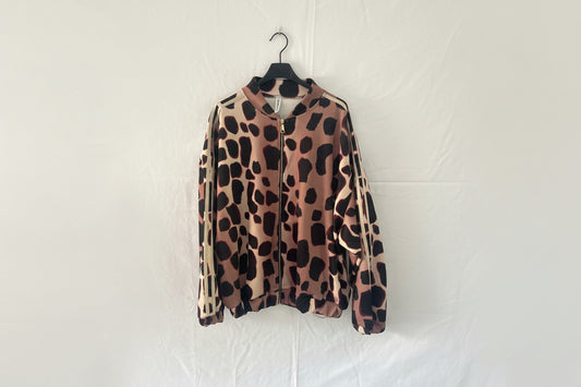 Leopard Print High Neck Bomber