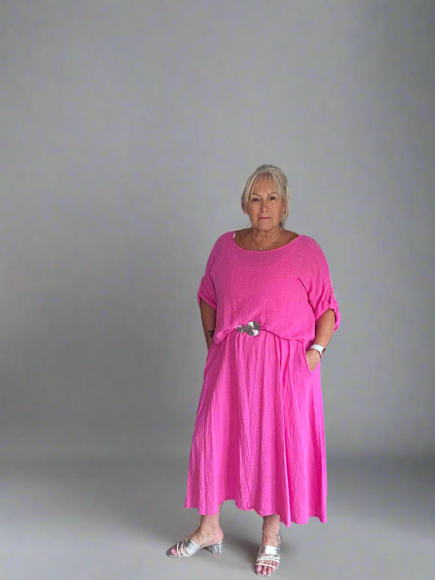 Linen Two Piece Dress - Mother Daughter Matching Set