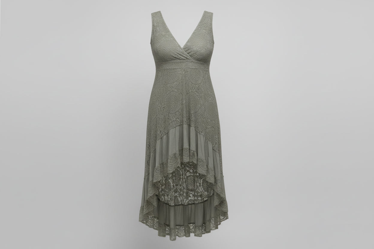 Dipped hem lace dress
