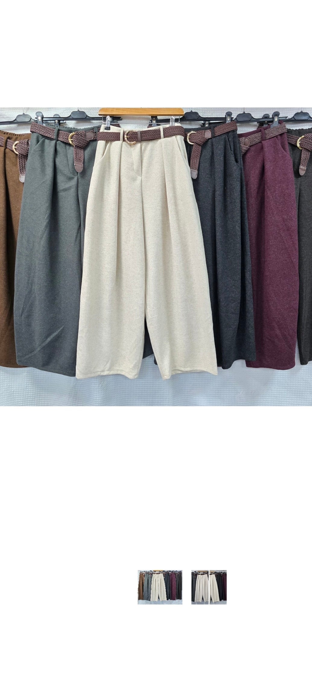 Chelsea Tweed-Effect Barrel-Leg Trousers with Woven Belt