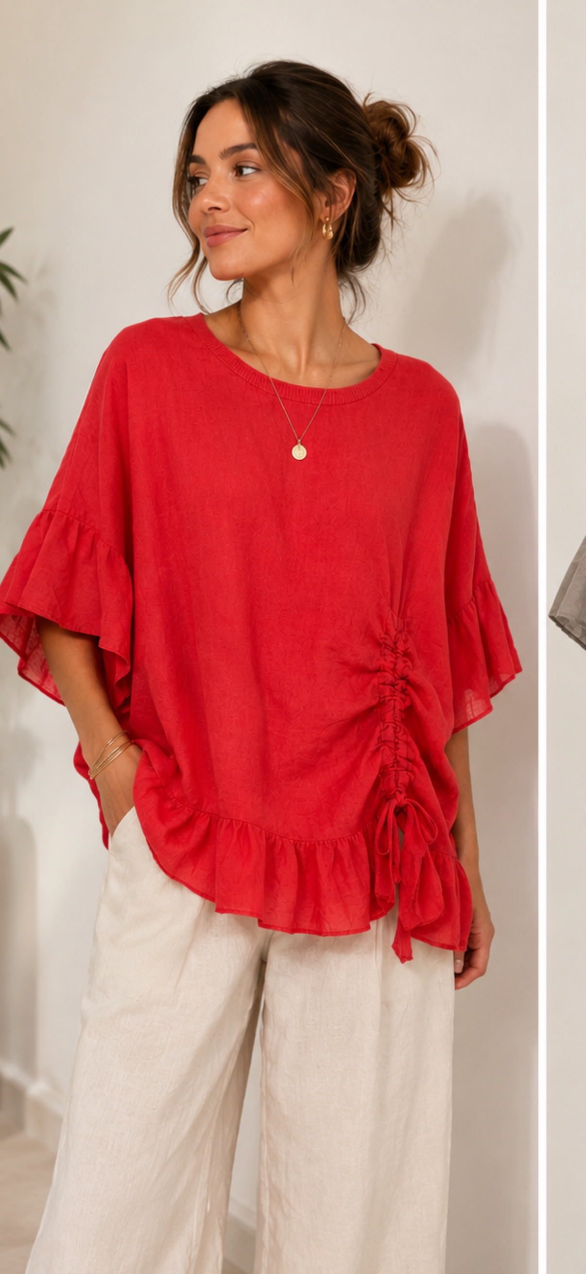 The Regan frilled top