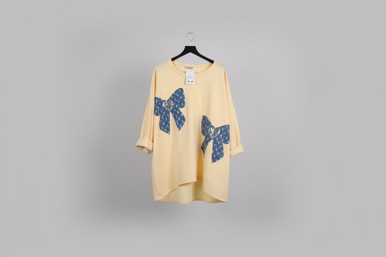 Sequin Bow patch Top Emma