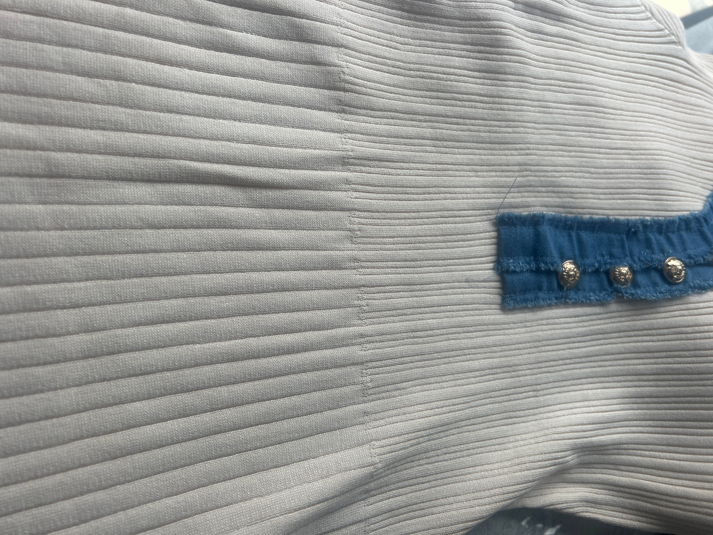 Knitted Denim Button Dress