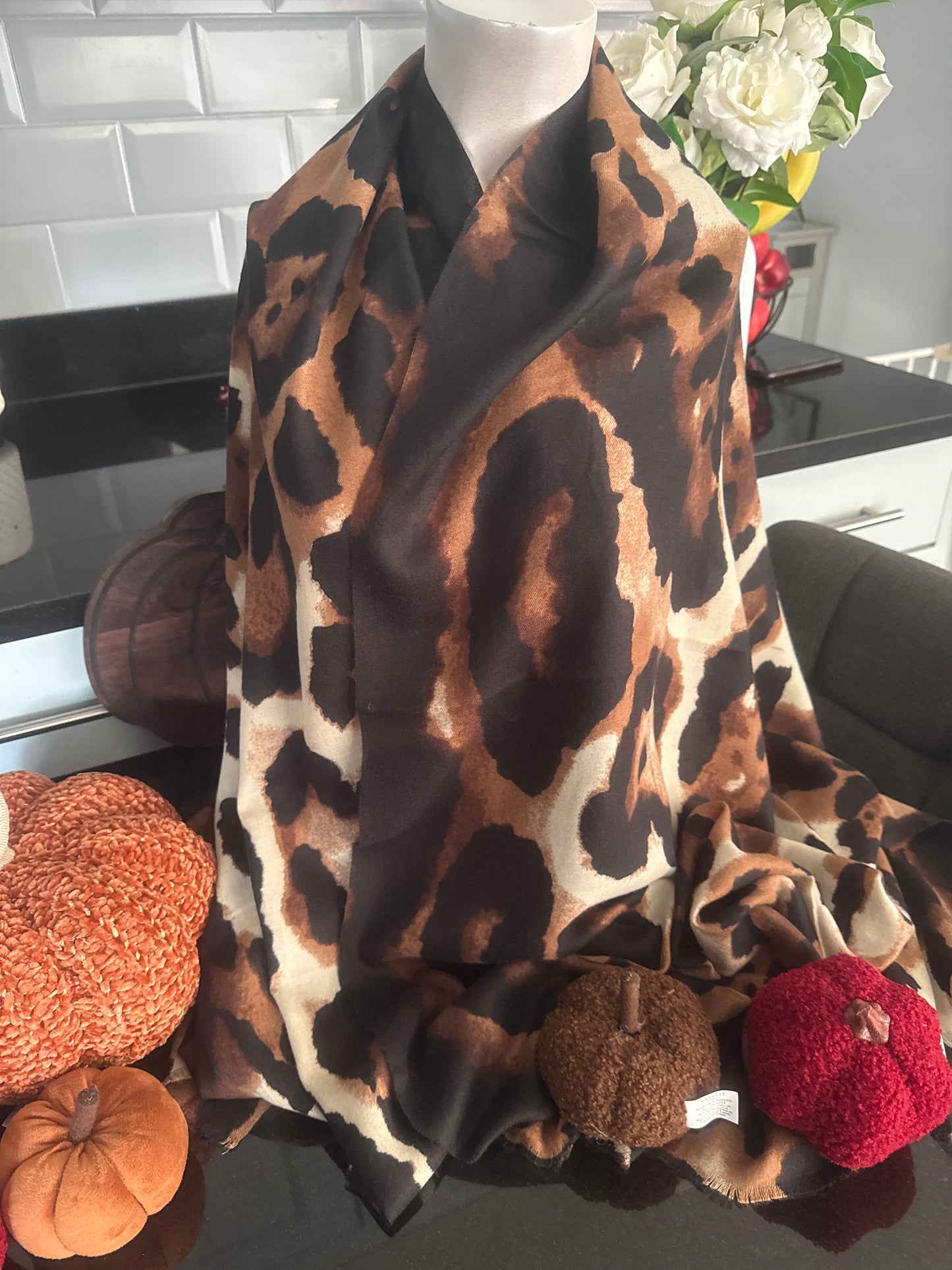 Leopard print scarf