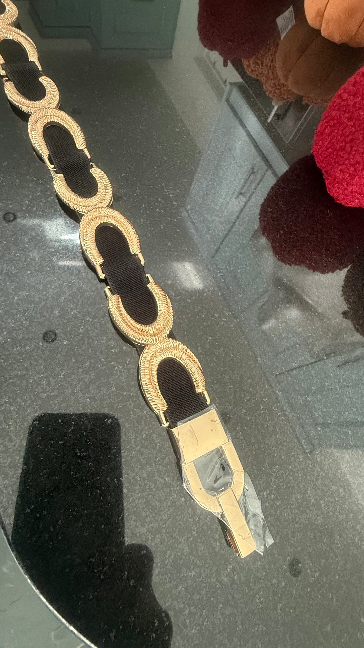 Gold stretch belt
