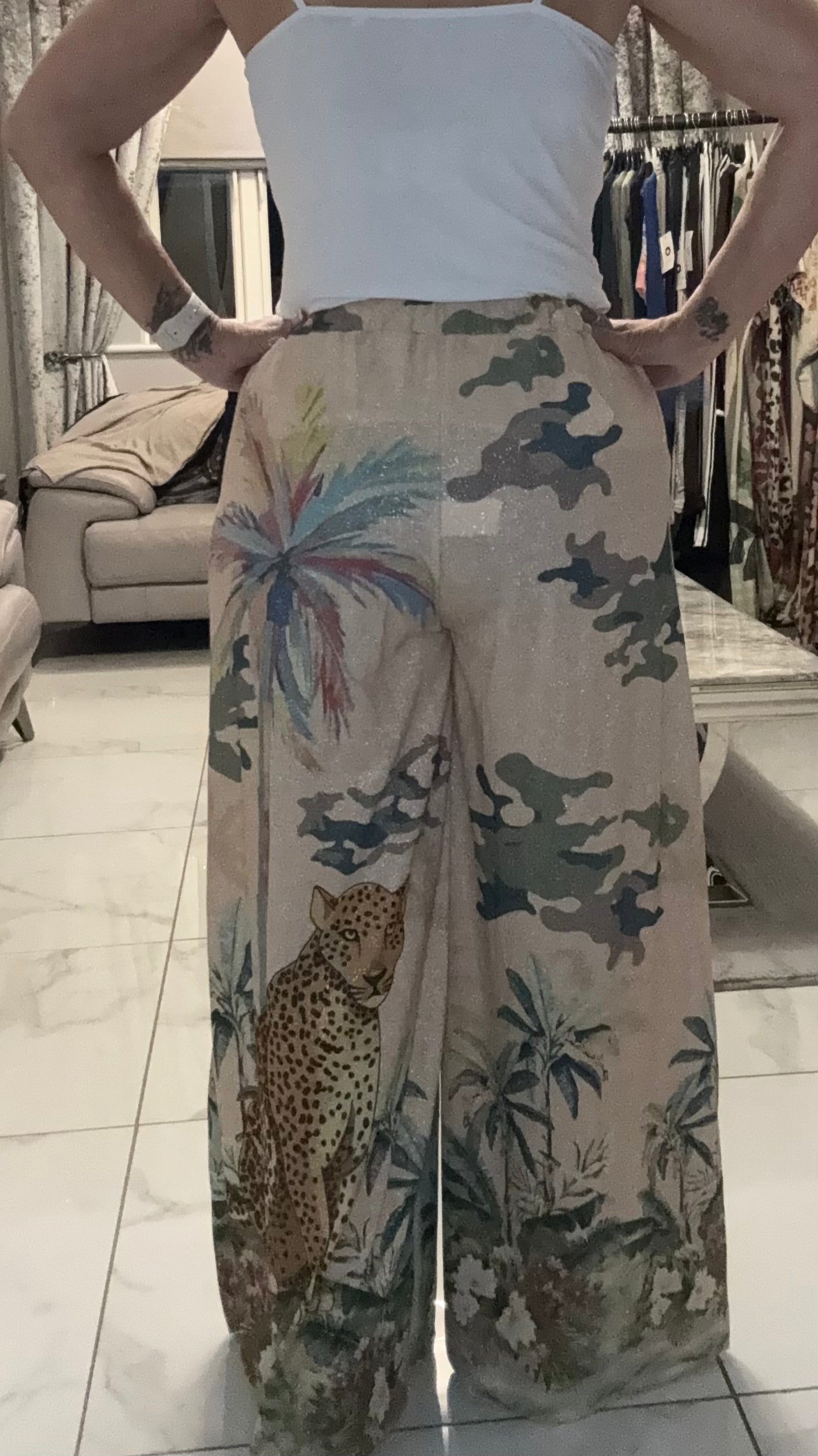 Palm tree wide leg trousers
