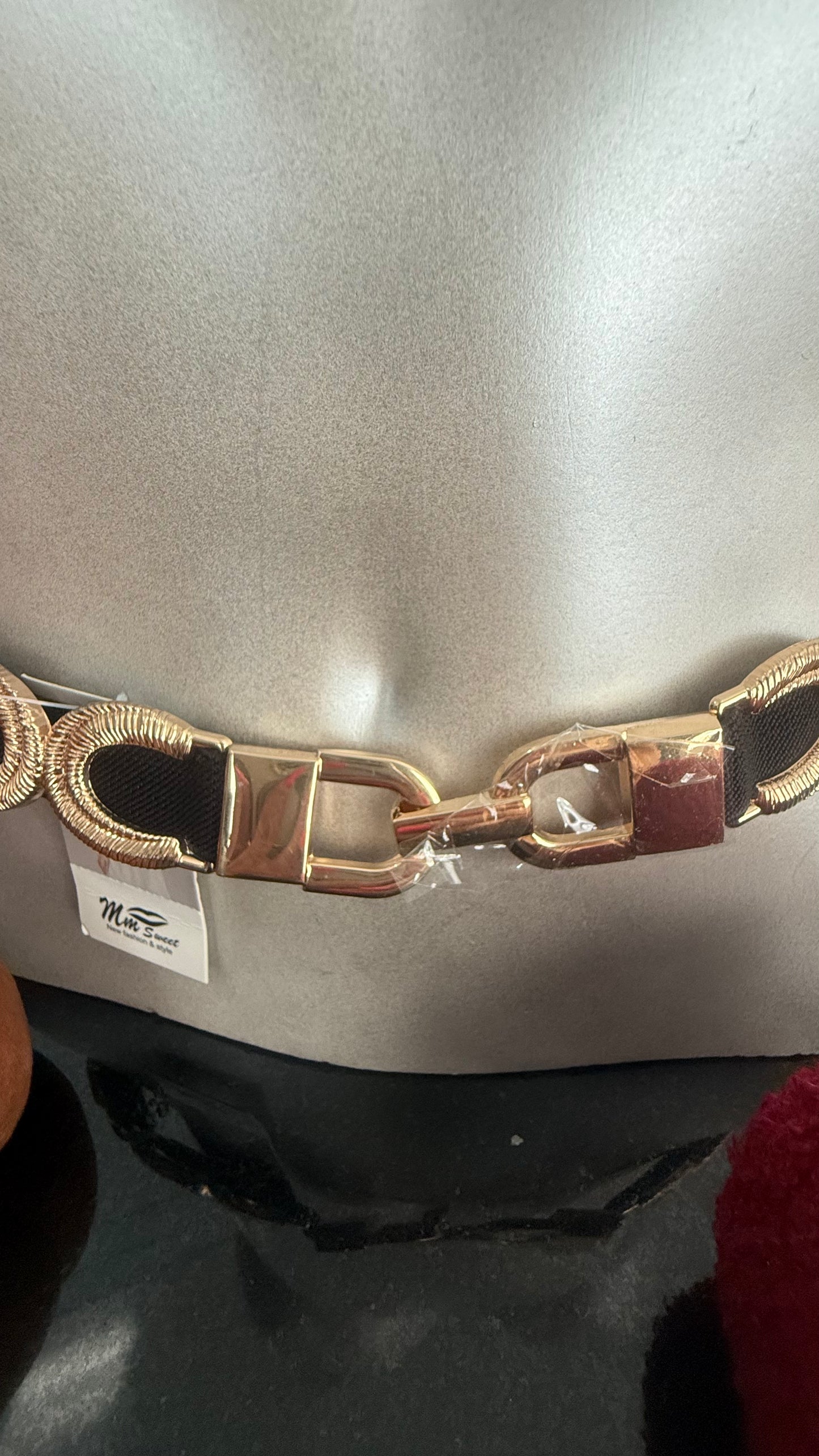 Gold stretch belt