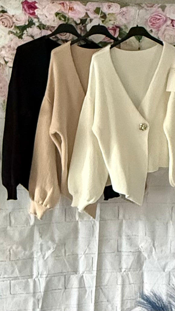 Gold Button Knitted Cardigan