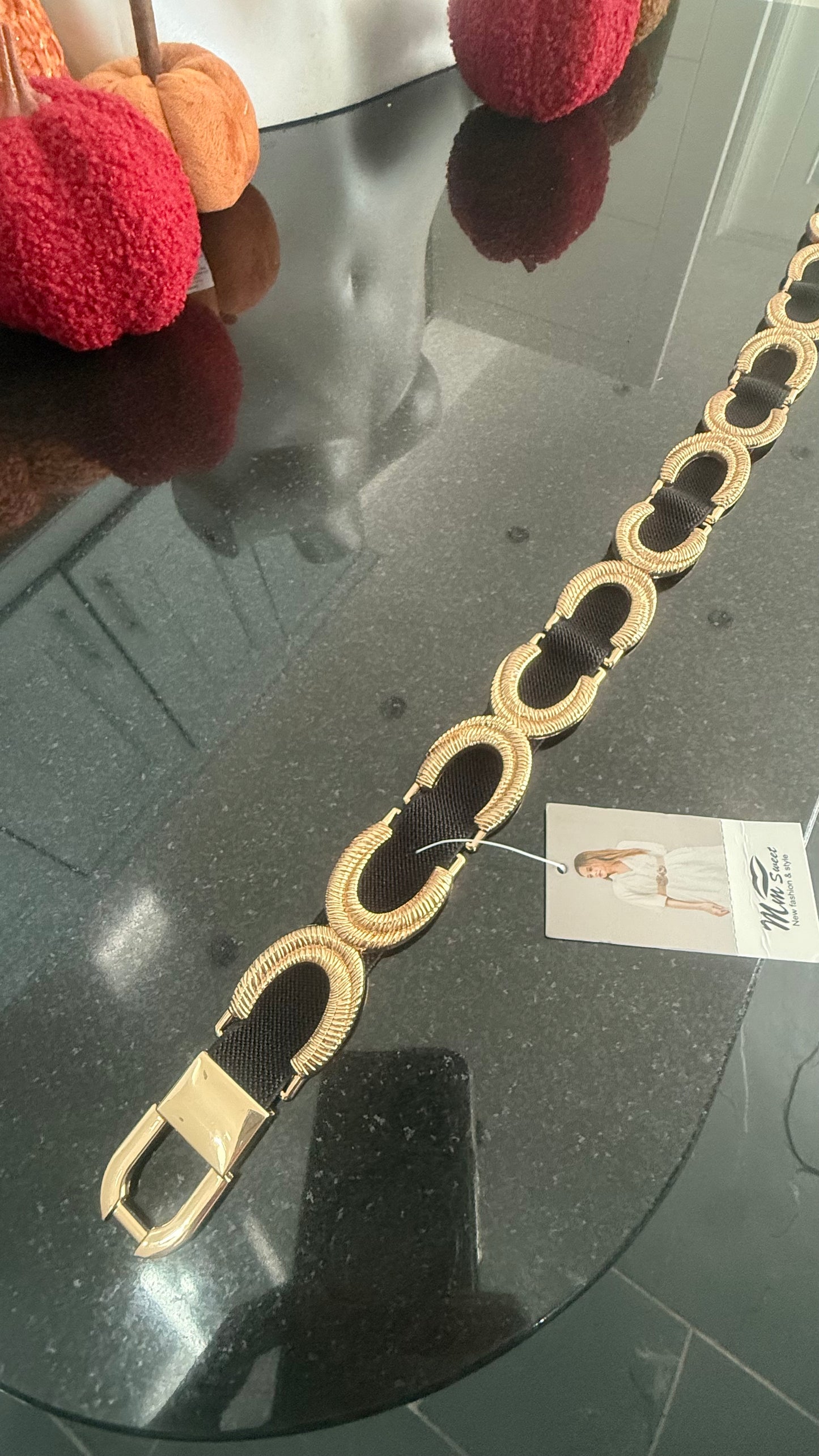 Gold stretch belt