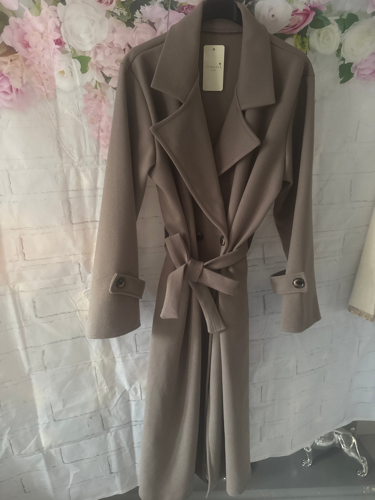 Long duster trench coat with belt