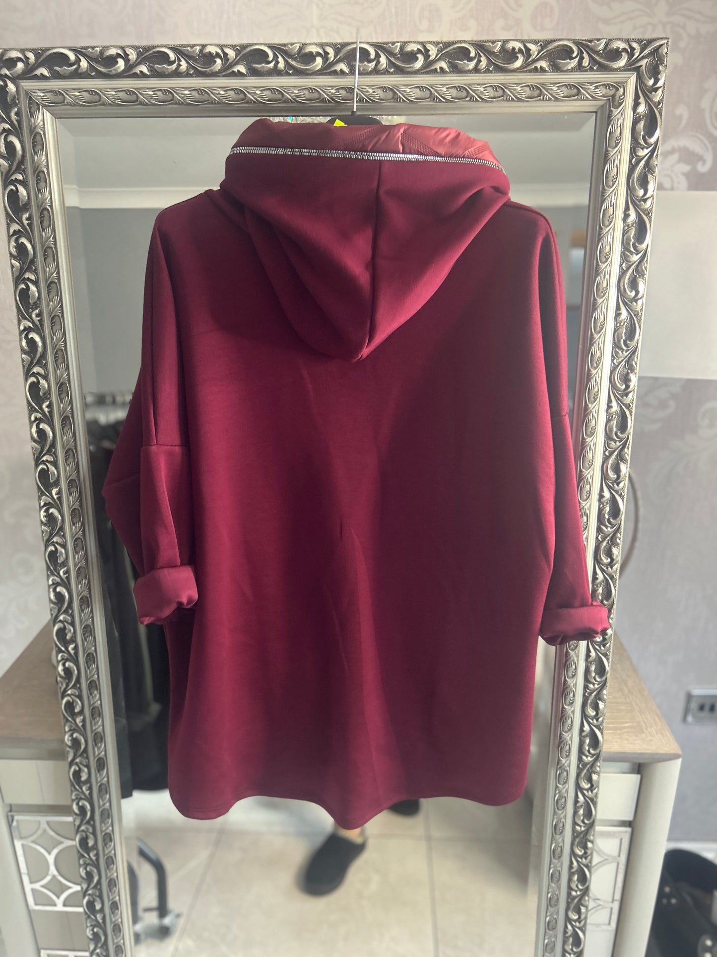 Abbie Italian Scuba Hooded Top - One Size Fits Up to 22