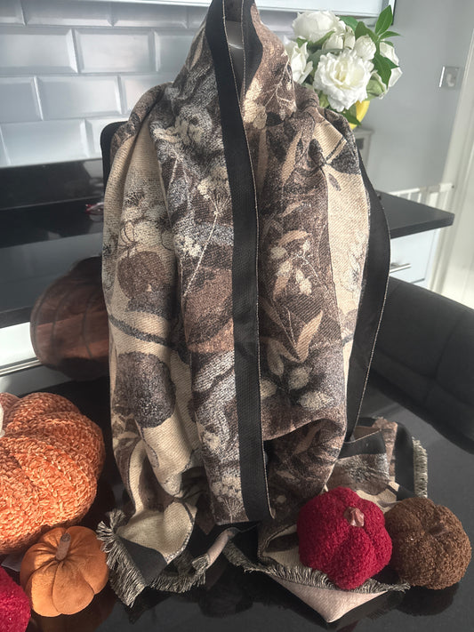 Poppy flower design scarf