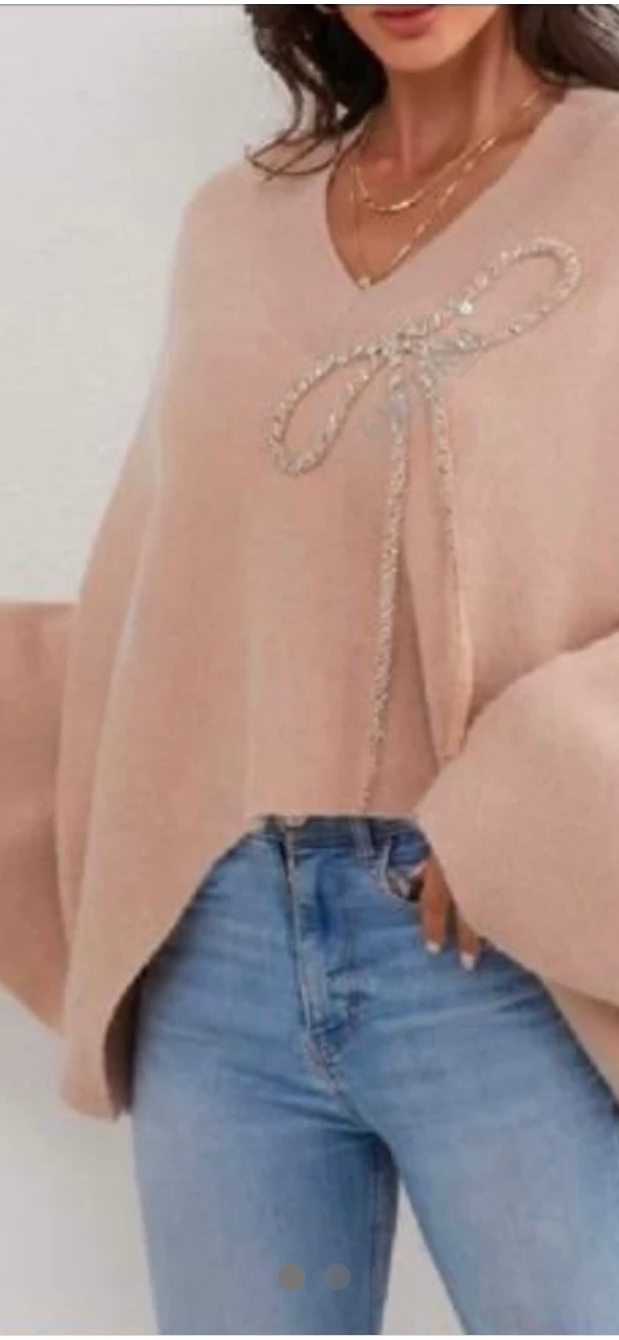 Crystal Bow Detailed jumper