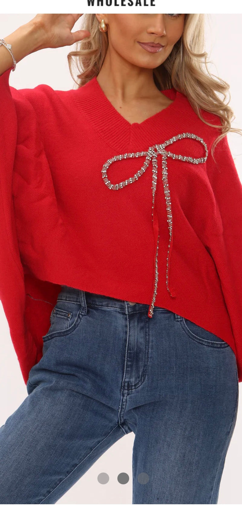 Crystal Bow Detailed jumper