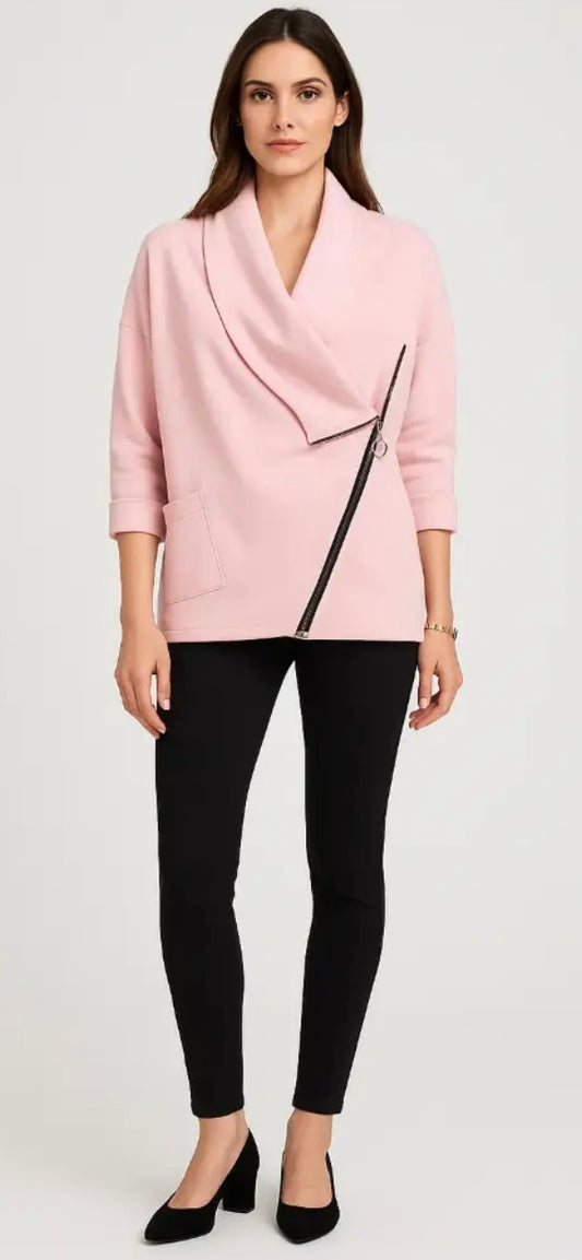Zipper Asymmetrical Sweater