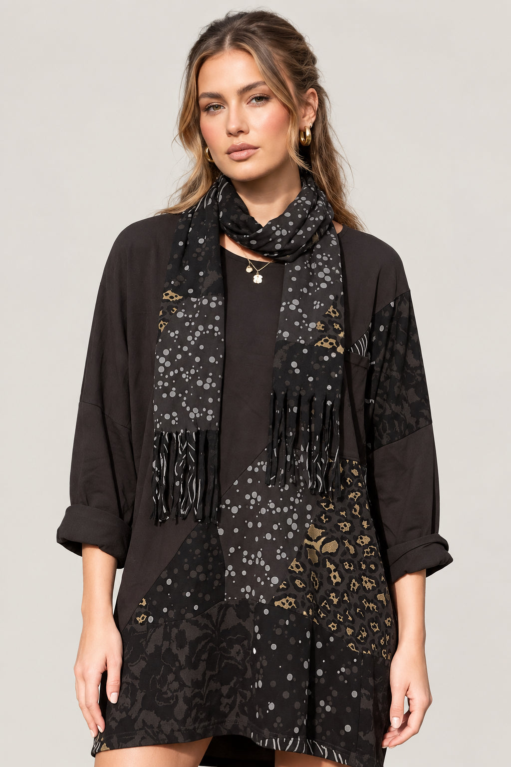 Tilly Animal Patchwork Scarf Top