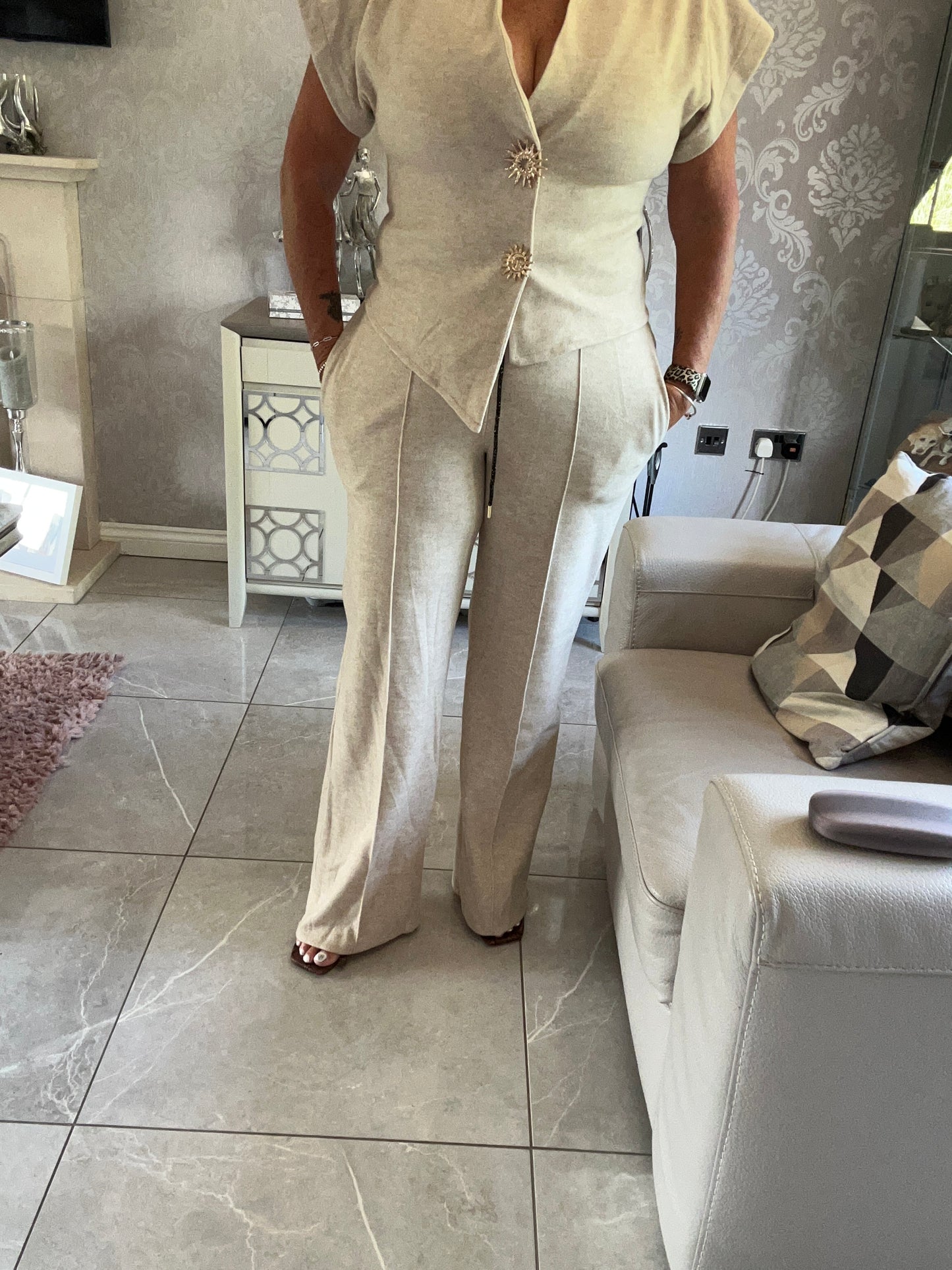 Sun / Moon button waistcoat  suit