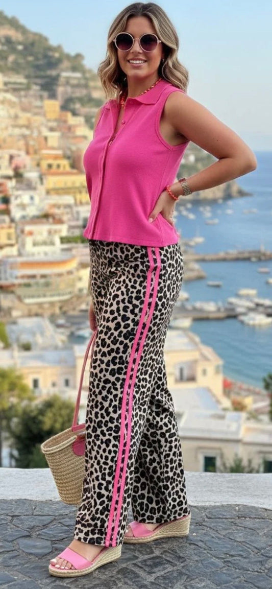 Amber leopard stripe jogger