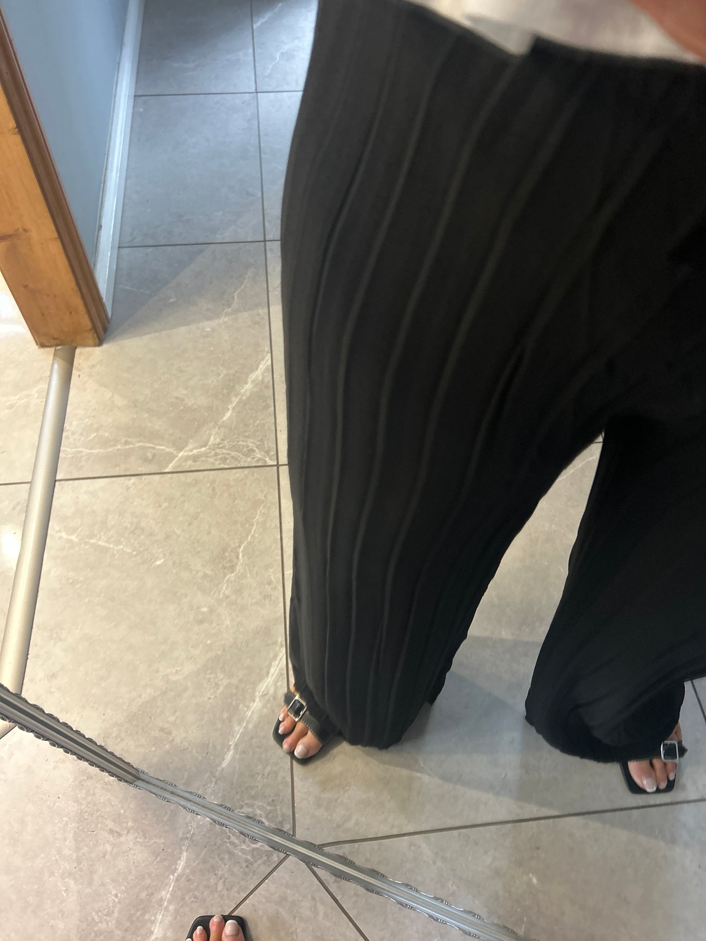 Nina Plissé Wide Leg Trousers