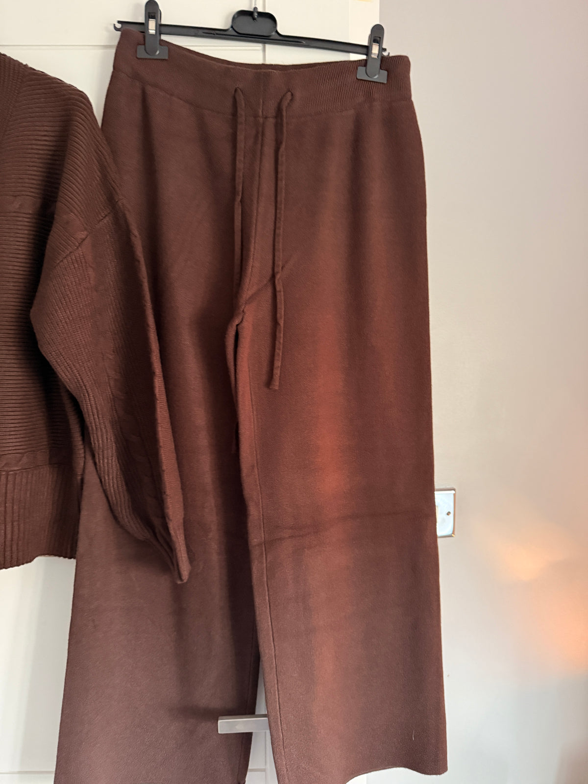Gold button knit suit
