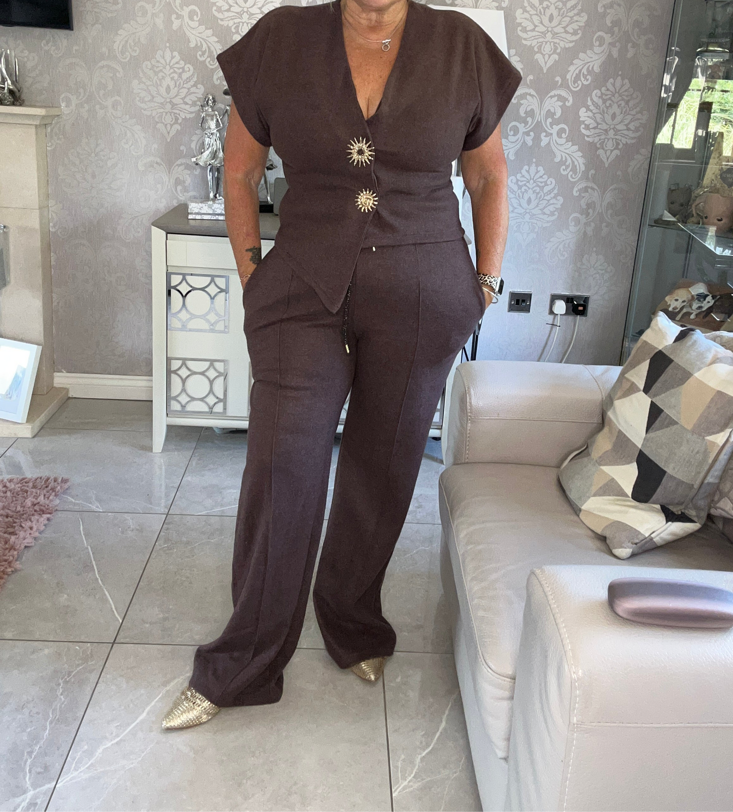 Sun / Moon button waistcoat  suit