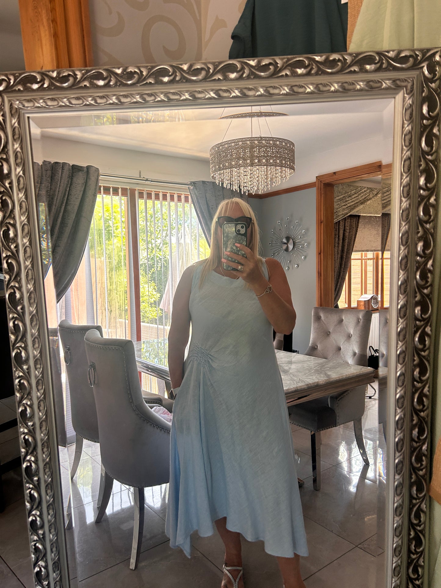 Zia asymmetrical linen dress