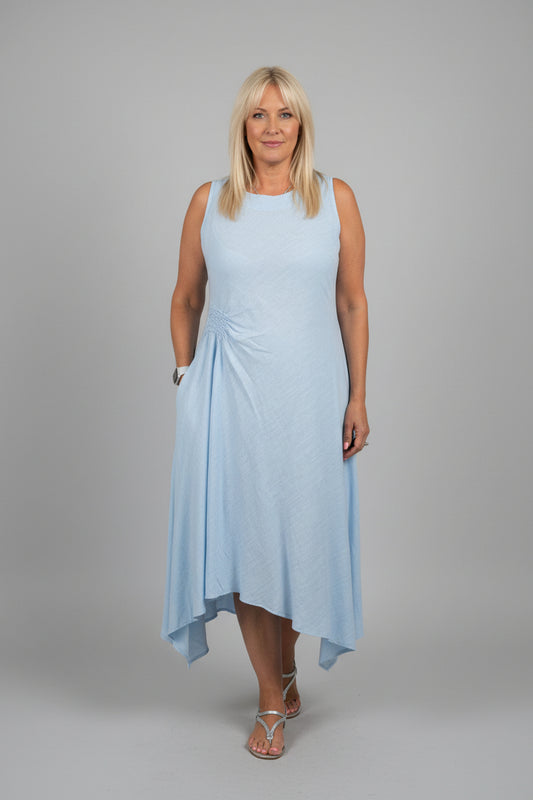 Zia asymmetrical linen dress