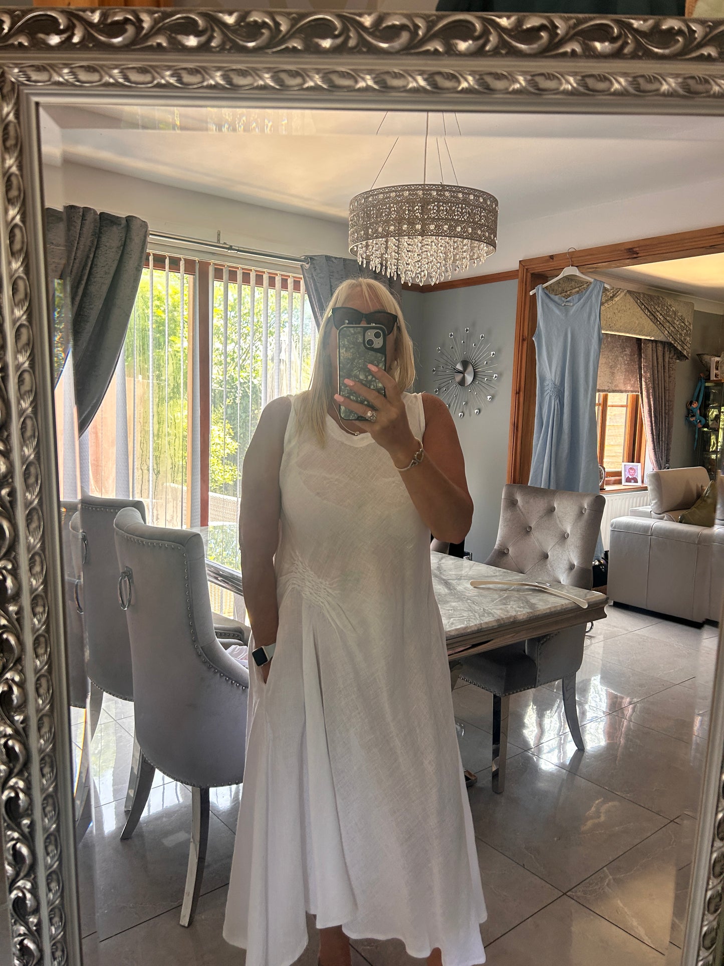 Zia asymmetrical linen dress