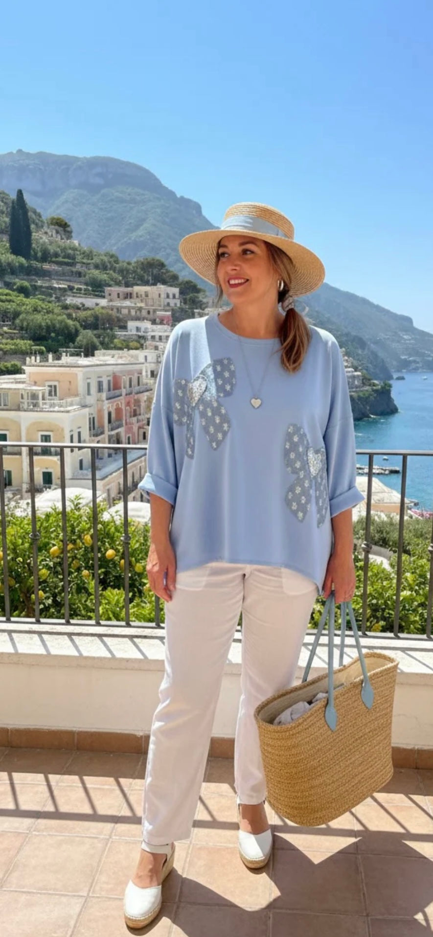 Sequin Bow patch Top Emma