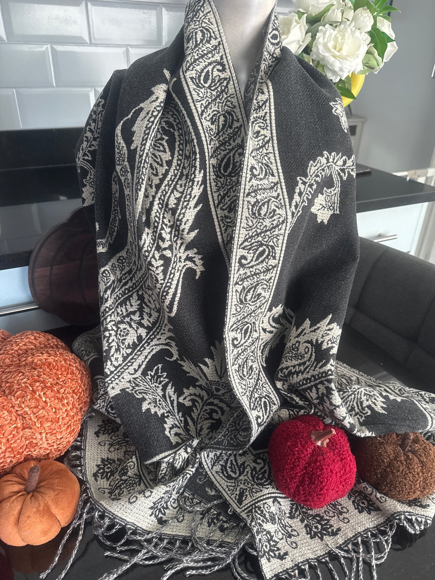 Paisley print scarf