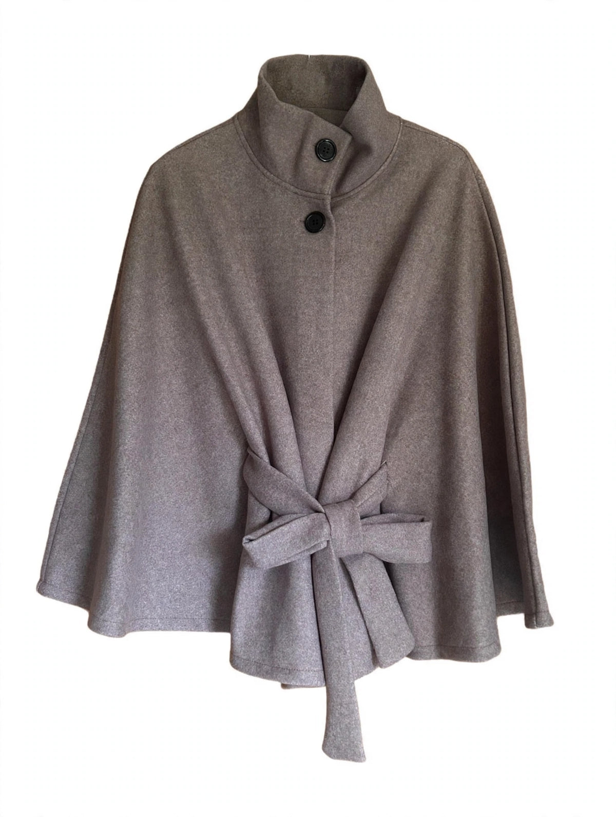 Kensington Tweed-Effect Bow Cape with Action Sleeves