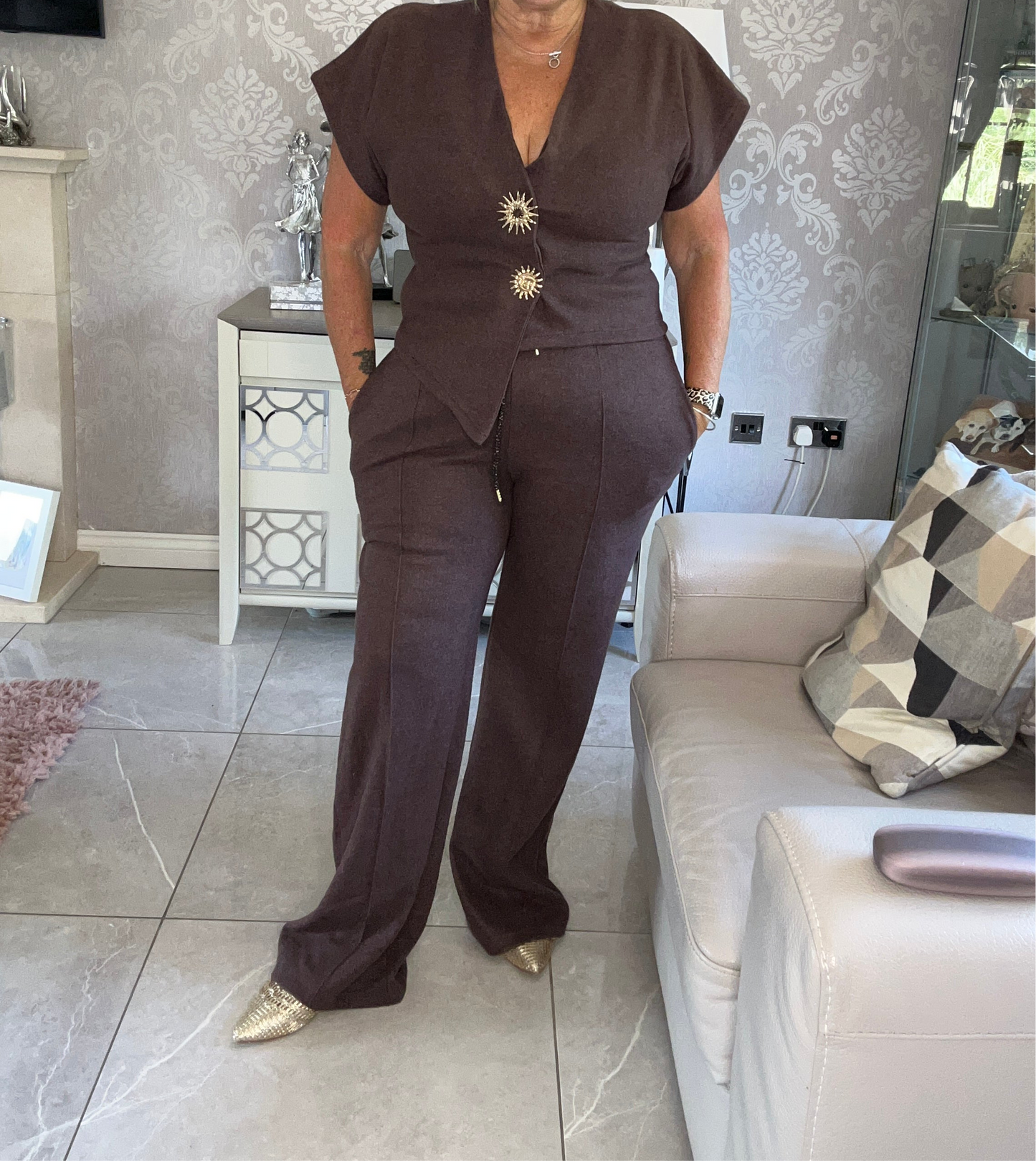 Sun / Moon button waistcoat  suit