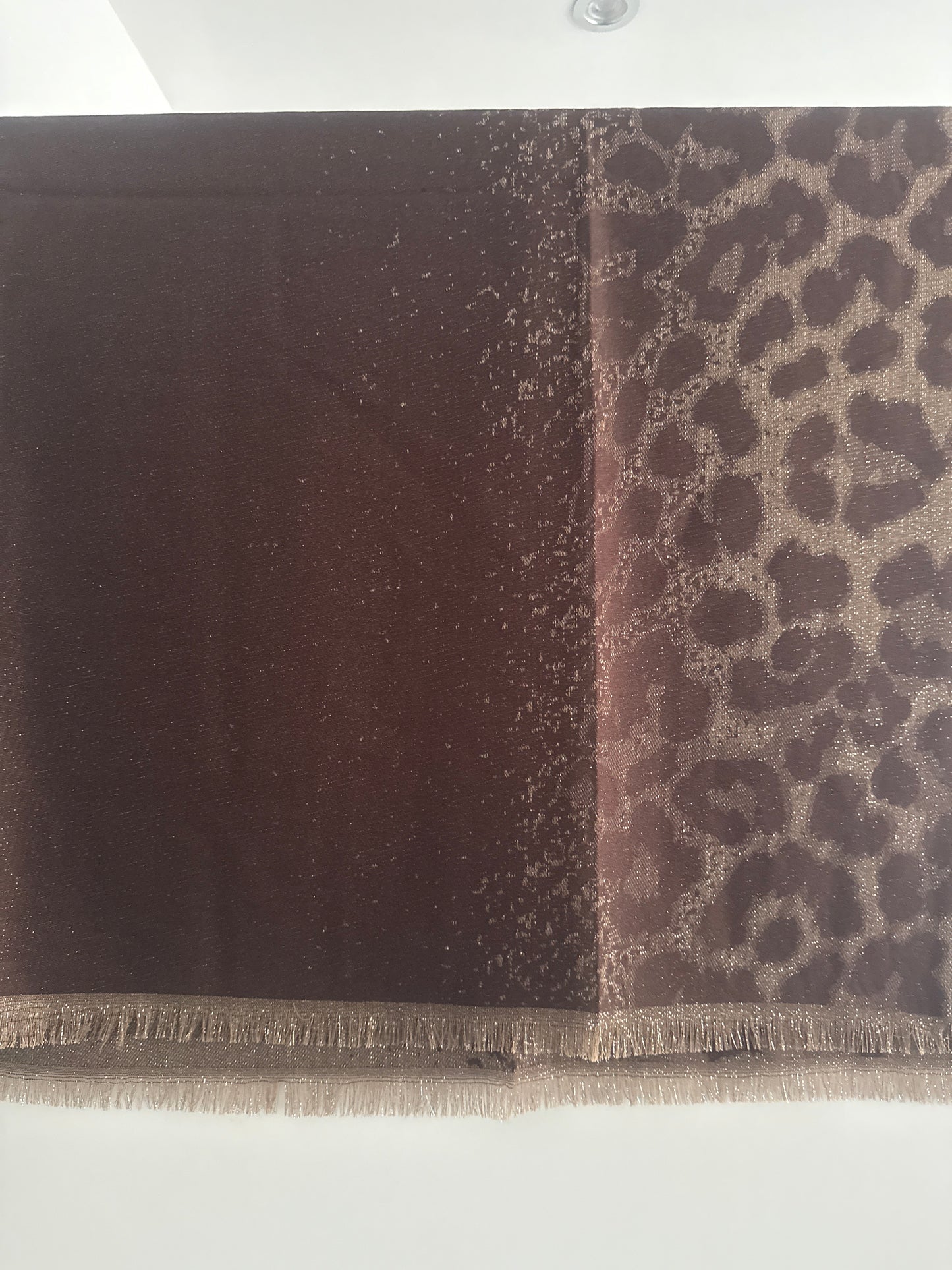 Sparkle ombré effect animal print scarf