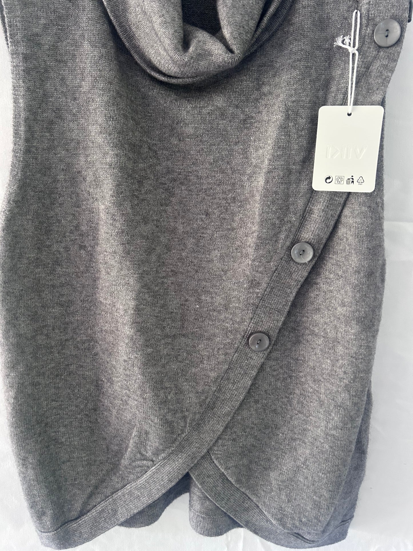 Wrapover Button Roll Neck