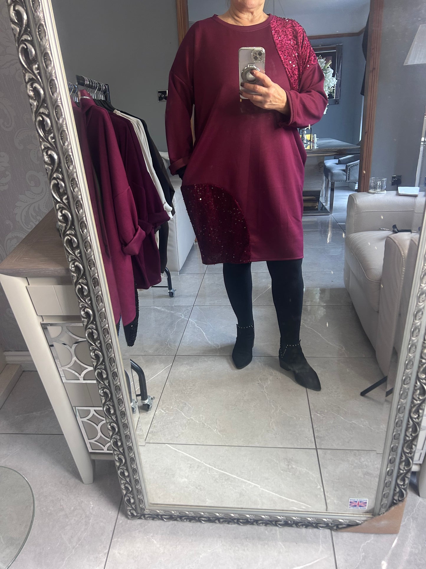 Sassy Sequin Sweater Dress - Italian Made Festive Party Dress