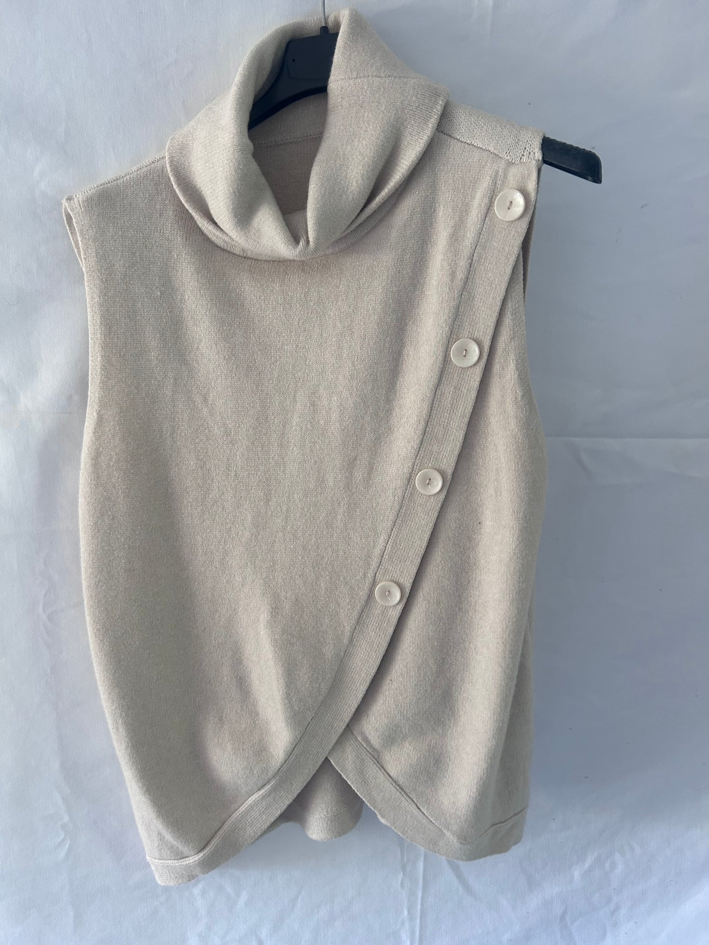 Wrapover Button Roll Neck