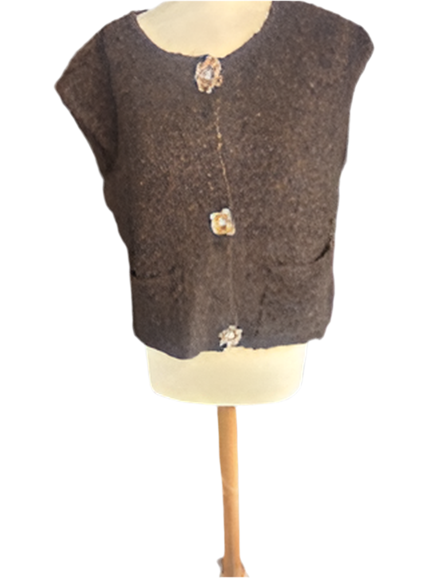 Flower button waistcoat
