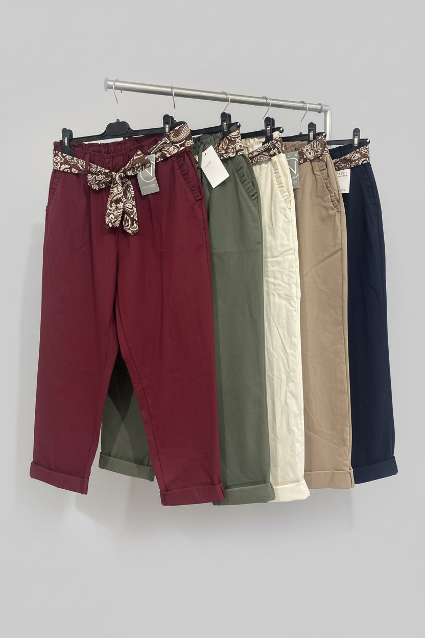 Tie Front Stretchy Trousers
