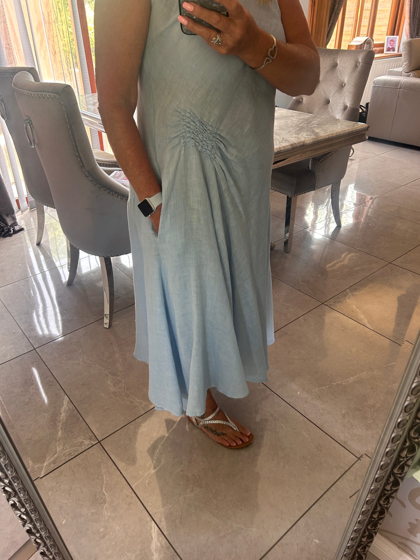 Zia asymmetrical linen dress