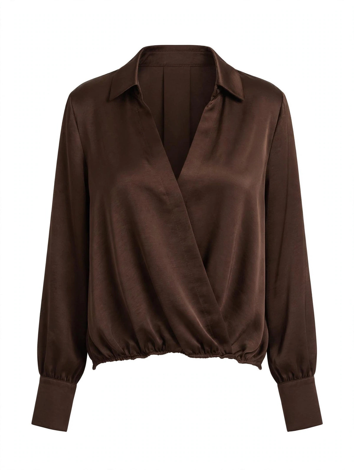 The Milano Bubble Hem Sateen Blouse