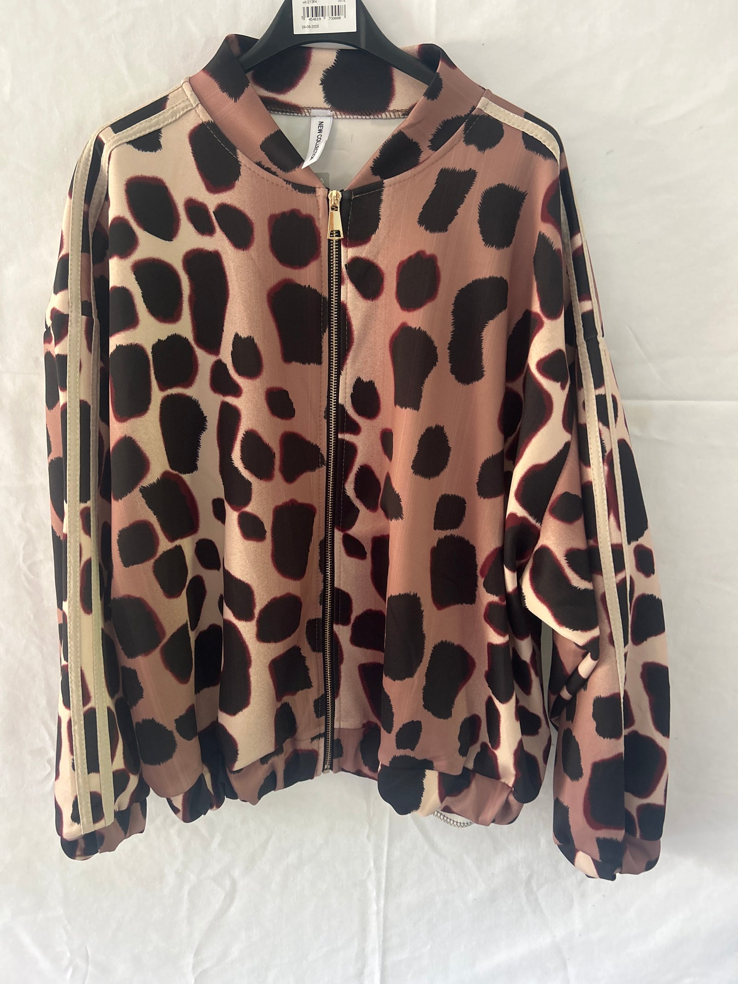 Leopard Print High Neck Bomber
